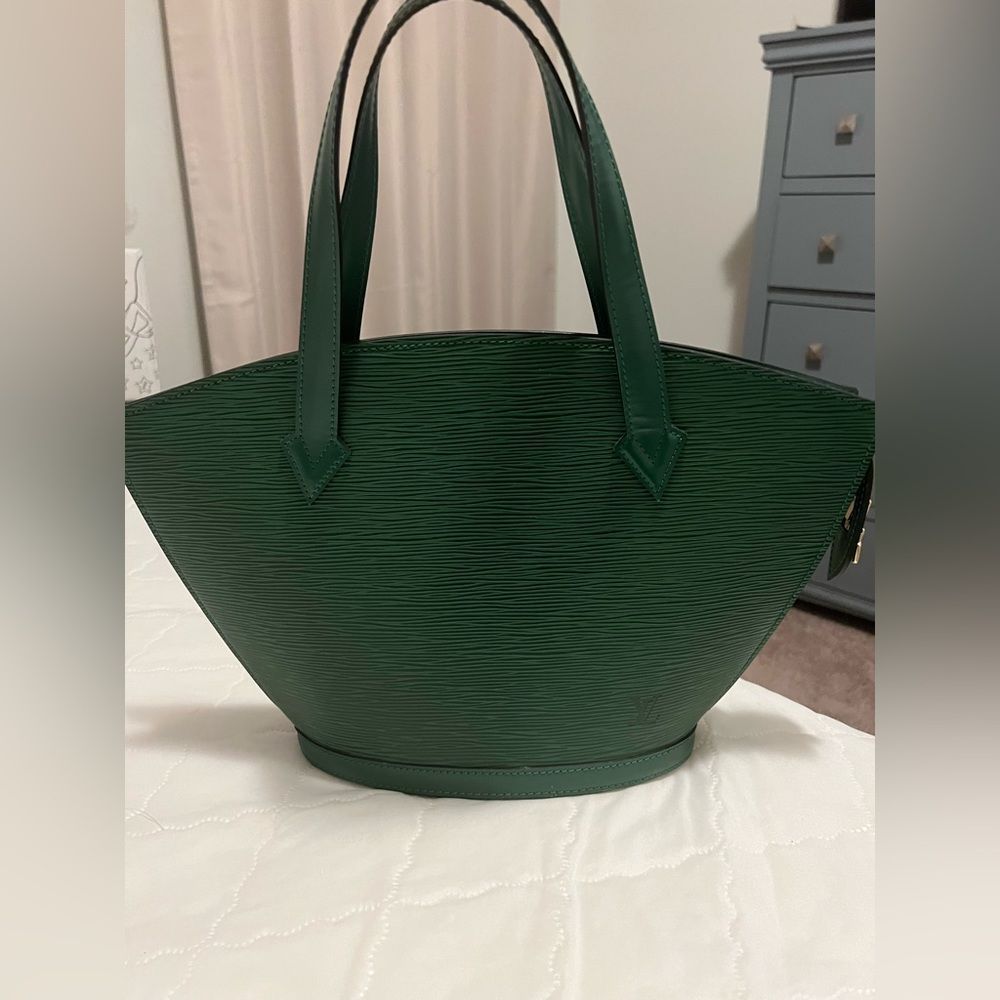Louis Vuitton  Green Leather Tote,